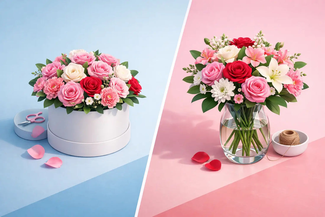 Hatbox Flowers Versus Vase Arrangements Compared