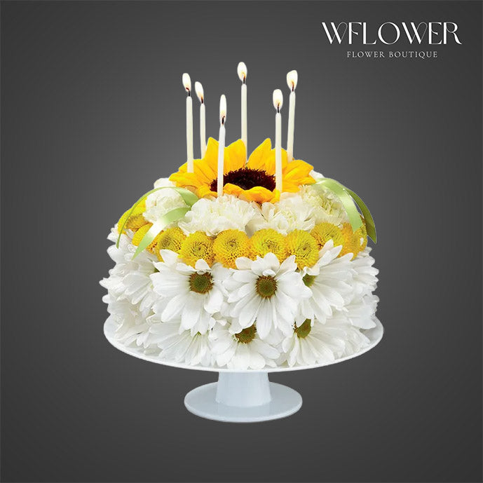 Sunny Smiles Birthday Flower Cake