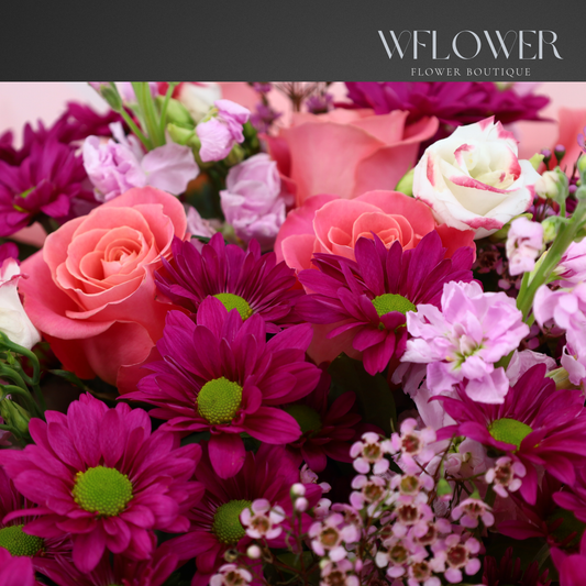 Rosé Symphony Signature Bouquet with Vase