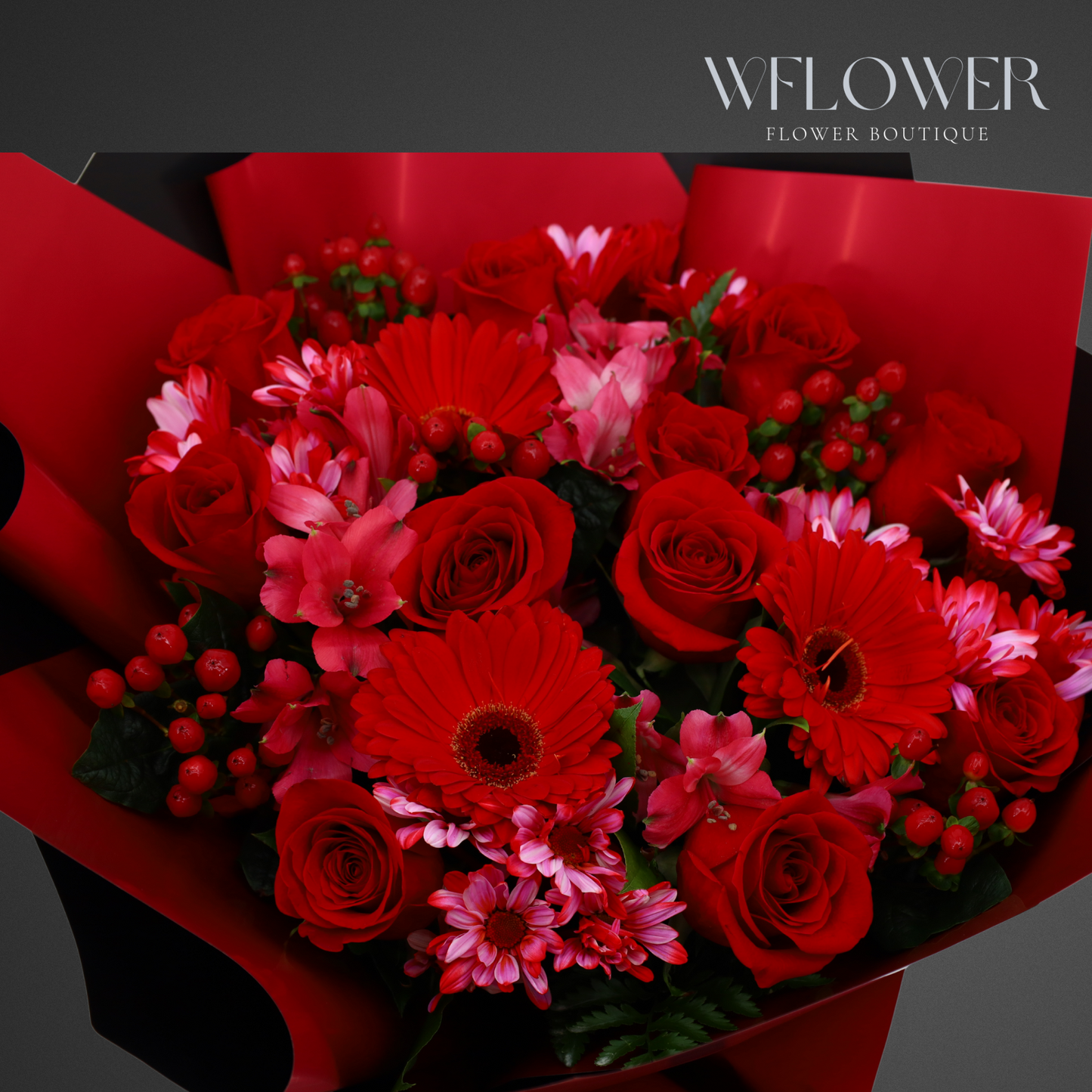 Velvet Rouge Signature Bouquet with Vase