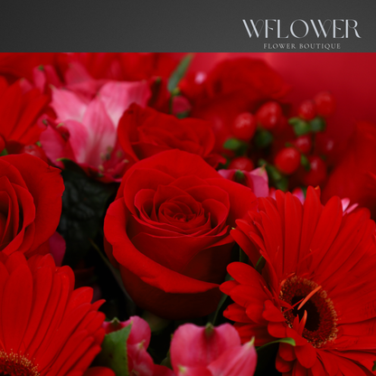 Velvet Rouge Signature Bouquet with Vase
