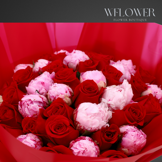 Crimson Peony Devotion Signature Bouquet
