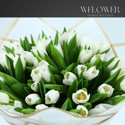 Snow Sonata Tulips Signature Bouquet