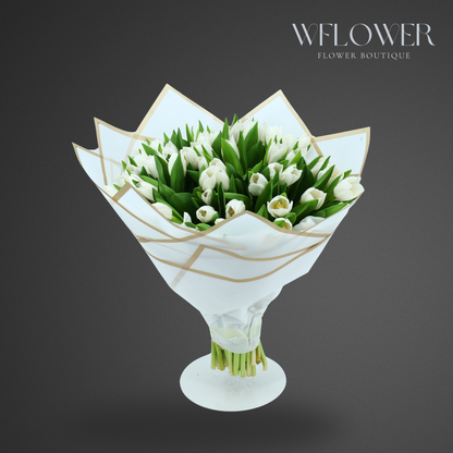 Snow Sonata Tulips Signature Bouquet